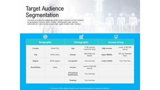 Pre Seed Funding Pitch Deck Target Audience Segmentation Ppt Infographic Template Ideas PDF