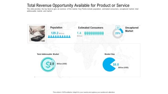 Pre Seed Funding Pitch Deck Total Revenue Opportunity Available For Product Or Service Ppt Icon Example PDF Pre Seed Funding Pitch Deck Total Revenue Opportunity Available For Product Or Service Ppt Icon Example PDF