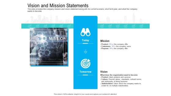 Pre Seed Funding Pitch Deck Vision And Mission Statements Ppt Summary Graphics Design PDF Pre Seed Funding Pitch Deck Vision And Mission Statements Ppt Summary Graphics Design PDF