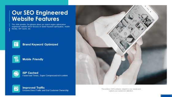 Pre Series A New Venture Financing Pitch Deck Our SEO Engineered Website Features Guidelines PDF