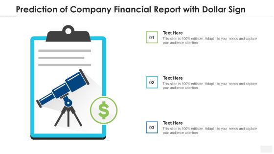Prediction Of Company Financial Report With Dollar Sign Brochure PDF Prediction Of Company Financial Report With Dollar Sign Brochure PDF