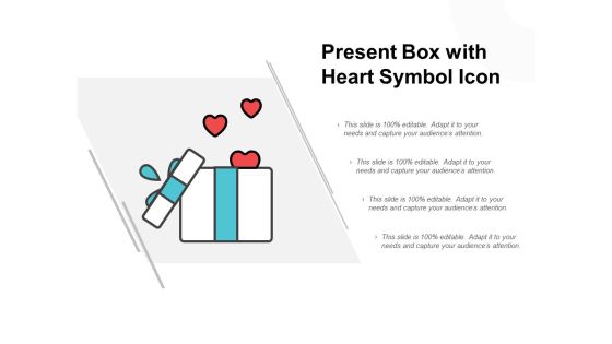 Present Box With Heart Symbol Icon Ppt PowerPoint Presentation Styles Portfolio