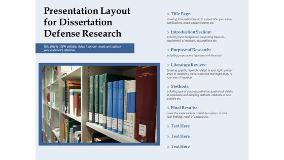 Presentation Layout For Dissertation Defense Research Ppt PowerPoint Presentation Inspiration Guidelines PDF