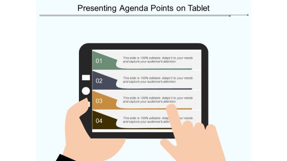 Presenting Agenda Points On Tablet Ppt PowerPoint Presentation Gallery Icons