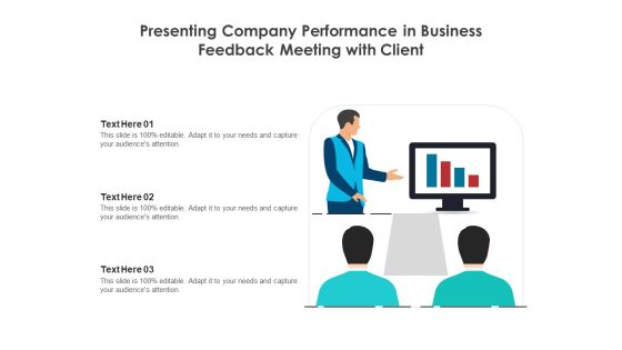 Presenting Company Performance In Business Feedback Meeting With Client Ppt PowerPoint Presentation File Model PDF