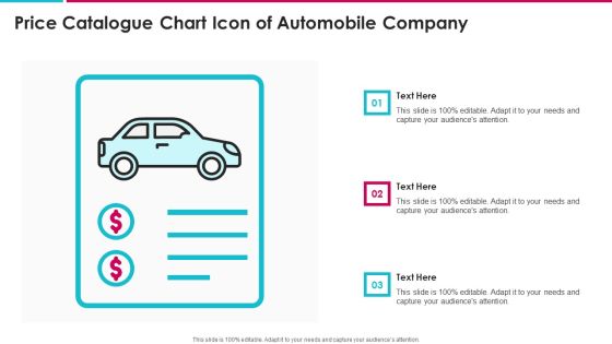 Price Catalogue Chart Icon Of Automobile Company Demonstration PDF Price Catalogue Chart Icon Of Automobile Company Demonstration PDF