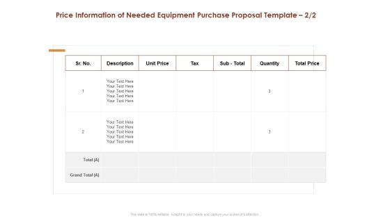Price Information Of Needed Equipment Purchase Proposal Price Ppt Infographic Template Backgrounds PDF Price Information Of Needed Equipment Purchase Proposal Price Ppt Infographic Template Backgrounds PDF
