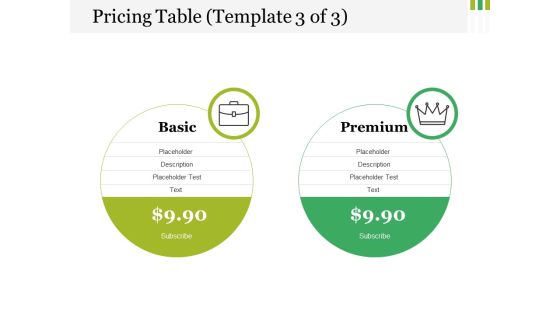 Pricing Table Template 3 Ppt PowerPoint Presentation File Slides