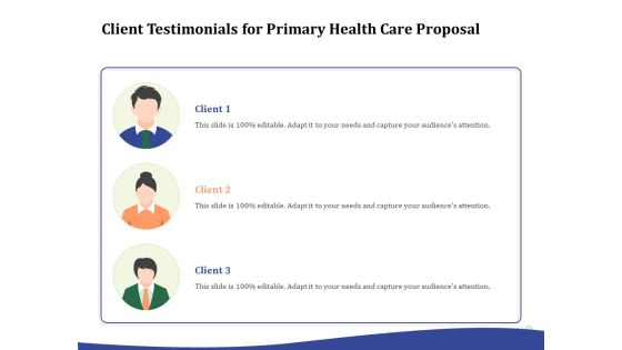 Primary Healthcare Implementation Service Client Testimonials For Primary Health Care Proposal Template PDF