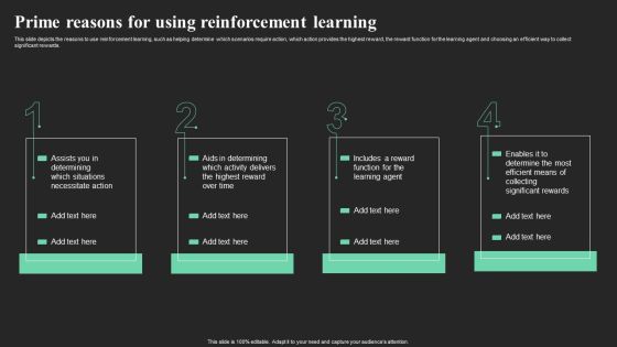 Prime Reasons For Using Reinforcement Learning Ppt Slides Example PDF