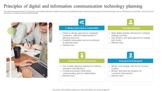 Principles Of Digital And Information Communication Technology Planning Icons PDF
