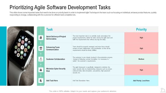 Prioritizing Agile Software Development Tasks Ppt Slides Templates PDF