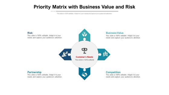 Priority Matrix With Business Value And Risk Ppt Powerpoint Presentation Ideas Graphic Images