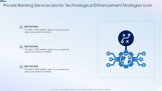 Private Banking Services Sector Technological Enhancement Strategies Icon Background PDF