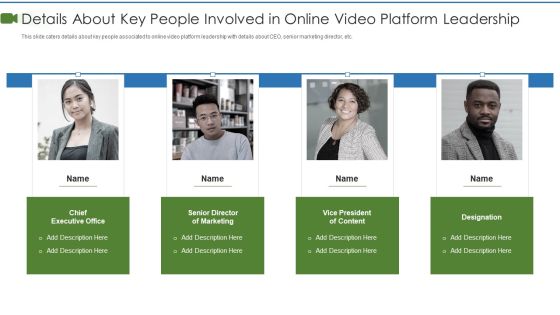 Private Video Streaming Platform Capital Fundraising Pitch Deck Details About Key People Involved Summary PDF