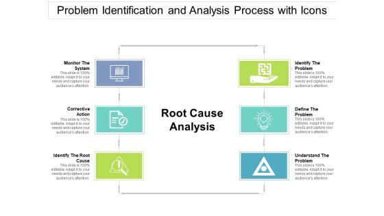 Problem Identification And Analysis Process With Icons Ppt PowerPoint Presentation File Visuals PDF