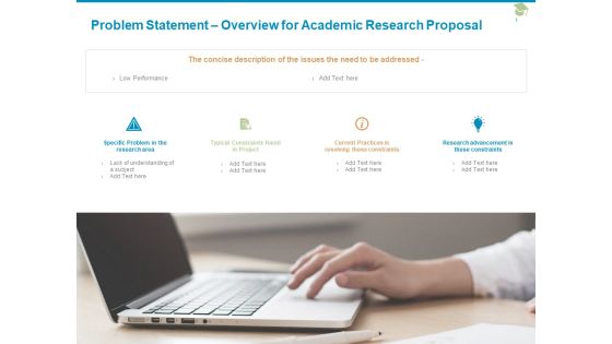Problem Statement Overview For Academic Research Proposal Ppt PowerPoint Presentation Layouts Clipart