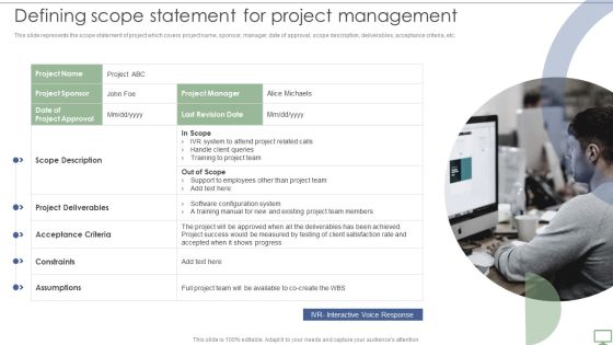 Procedure To Establish Project Administration Program Defining Scope Statement For Project Management Inspiration PDF Procedure To Establish Project Administration Program Defining Scope Statement For Project Management Inspiration PDF