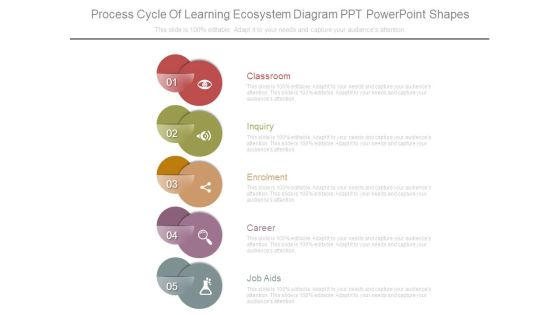 Process Cycle Of Learning Ecosystem Diagram Ppt Powerpoint Shapes
