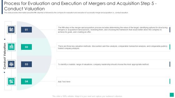 Process For Evaluation And Execution Of Mergers And Acquisition Step 5 Conduct Valuation Brochure PDF Process For Evaluation And Execution Of Mergers And Acquisition Step 5 Conduct Valuation Brochure PDF