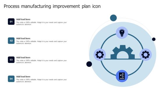 Process Manufacturing Improvement Plan Icon Template PDF