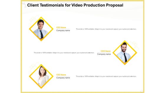 Producing Video Content Client Testimonials For Video Production Proposal Portrait PDF Producing Video Content Client Testimonials For Video Production Proposal Portrait PDF