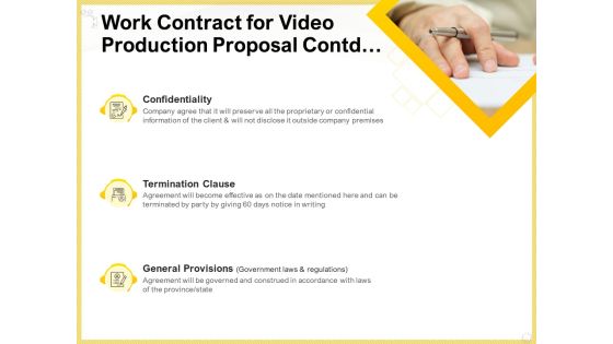 Producing Video Content Work Contract For Video Production Proposal Contd Themes PDF