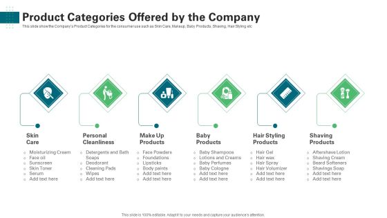 Product Categories Offered By The Company Ppt Infographic Template Graphics Download PDF Product Categories Offered By The Company Ppt Infographic Template Graphics Download PDF