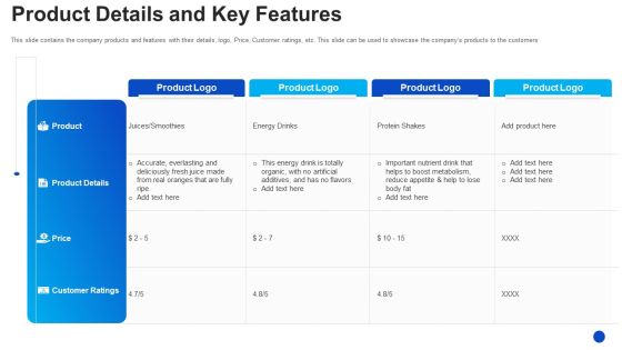 Product Details And Key Features Infographics PDF Product Details And Key Features Infographics PDF