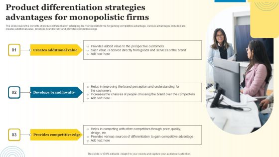 Product Differentiation Strategies Advantages For Monopolistic Firms Summary PDF