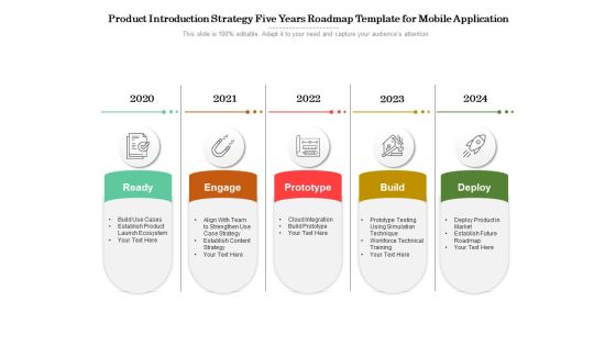 Product Introduction Strategy Five Years Roadmap Template For Mobile Application Ideas