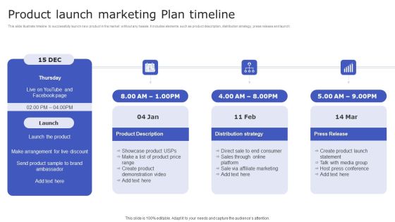 Product Launch Marketing Plan Timeline Graphics PDF Product Launch Marketing Plan Timeline Graphics PDF