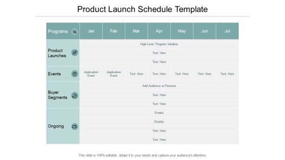 Product Launch Schedule Template Ppt PowerPoint Presentation Professional Template