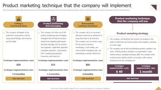 Product Marketing Technique That The Company Will Implement Ppt Professional Design Ideas PDF Product Marketing Technique That The Company Will Implement Ppt Professional Design Ideas PDF