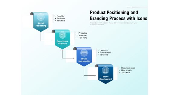 Product Positioning And Branding Process With Icons Ppt PowerPoint Presentation Layouts Infographics