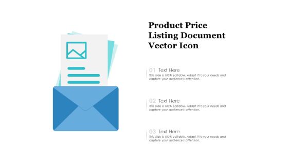 Product Price Listing Document Vector Icon Ppt PowerPoint Presentation Inspiration Slide PDF