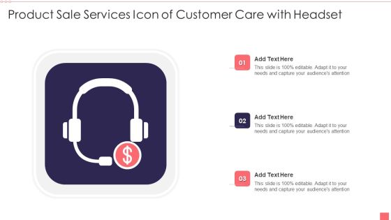 Product Sale Services Icon Of Customer Care With Headset Guidelines PDF Product Sale Services Icon Of Customer Care With Headset Guidelines PDF