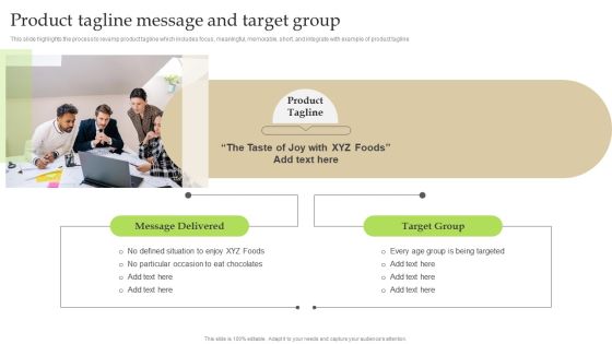 Product Tagline Message And Target Group Ppt PowerPoint Presentation File Backgrounds PDF Product Tagline Message And Target Group Ppt PowerPoint Presentation File Backgrounds PDF