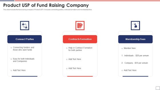 Product USP Of Fund Raising Company Template PDF Product USP Of Fund Raising Company Template PDF