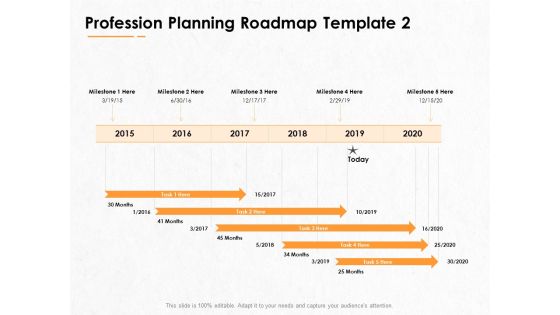 Professional Development And Career Planning Roadmap Profession Planning Roadmap Milestone Ppt Gallery Example Introduction PDF