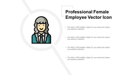Professional Female Employee Vector Icon Ppt PowerPoint Presentation Infographic Template Graphics Download