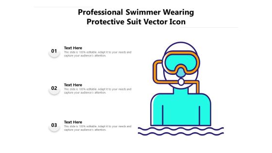 Professional Swimmer Wearing Protective Suit Vector Icon Ppt PowerPoint Presentation Gallery Model PDF
