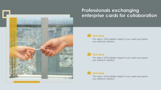 Professionals Exchanging Enterprise Cards For Collaboration Demonstration PDF