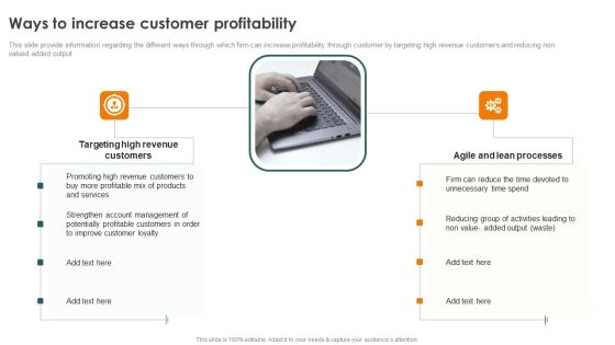 Profitability Modelling Framework Ways To Increase Customer Profitability Slides PDF Profitability Modelling Framework Ways To Increase Customer Profitability Slides PDF