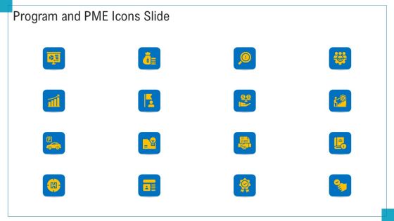 Program And PME Icons Slide Ppt Summary Portfolio PDF Program And PME Icons Slide Ppt Summary Portfolio PDF