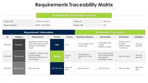 Program Evaluation Templates Bundle Requirements Traceability Matrix Ppt Slides Templates PDF