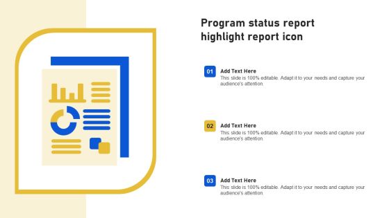 Program Status Report Highlight Report Icon Designs PDF Program Status Report Highlight Report Icon Designs PDF