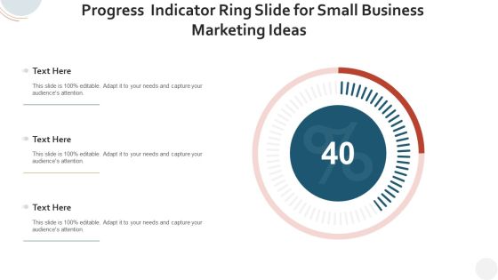 Progress Indicator Ring Slide For Small Business Marketing Ideas Guidelines PDF Progress Indicator Ring Slide For Small Business Marketing Ideas Guidelines PDF