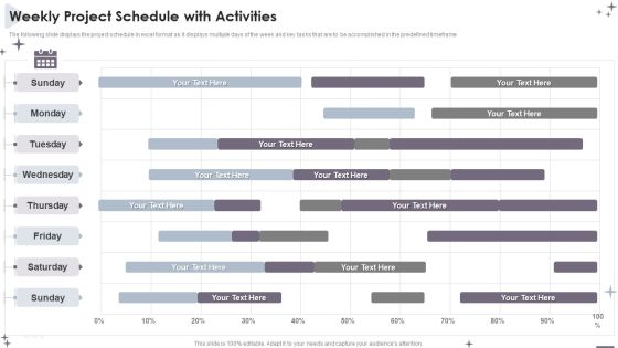 Project Administration Bundle Weekly Project Schedule With Activities Information PDF