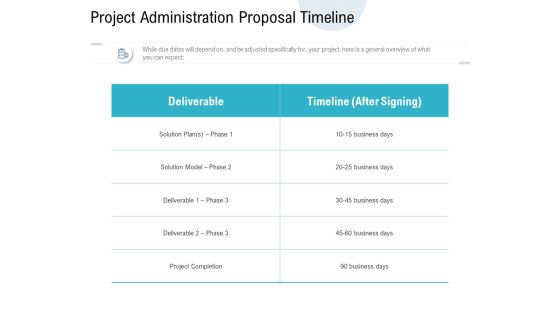 Project Administration Proposal Timeline Ppt PowerPoint Presentation Styles Example Project Administration Proposal Timeline Ppt PowerPoint Presentation Styles Example